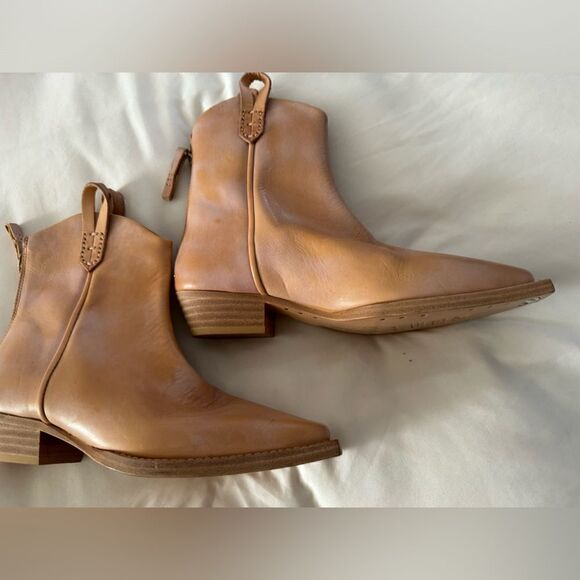 NEW FREE PEOPLE WE THE FREE WESLEY ANKLE BOOT IN PAPAYA - Picture 6 of 7